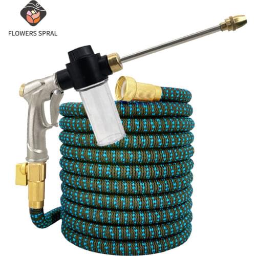 3/4 High Pressure Flexible Car Wash Hose Foam Car Wash Water Gun Rubber Magic Garden Hose Lawn Retractable Watering Hose 2021