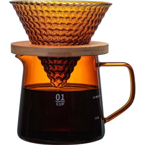 V60 Pour Over Glass Range Coffee Server 300ml 500ml Carafe Drip Coffee Pot Barista Percolator Clear Coffee Kettle Brewer