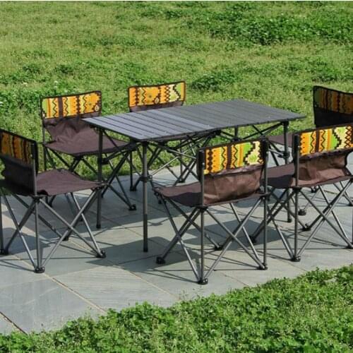 Aluminium Alloy Picnic Table Ultra-light Durable Folding Table Chair multifunctional table board Camping Table Chair set