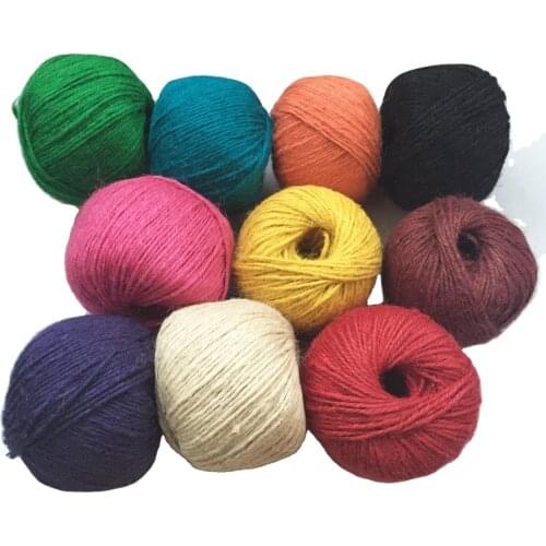 1 picec t 10colors 2ply 1.5mm Colorful Jute Rope 100Meters Jute Hemp Twine String Craft Making DIY by EMS