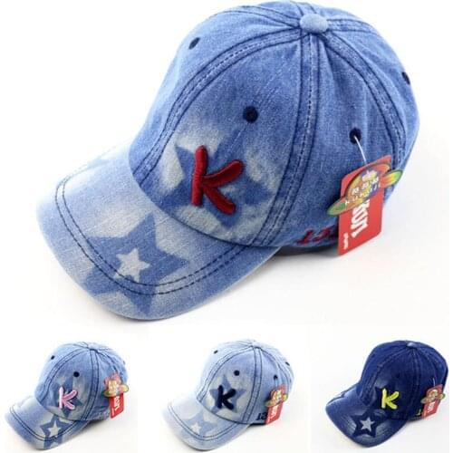 Spring Summer Baby Hat Boys Baseball Cap Kids Children Letter Snapback Caps Boy Jean Denim Cap Sun Hats Baby Boy Baseball Cap