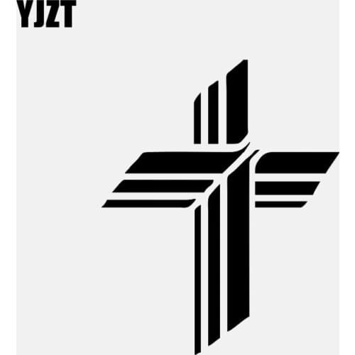 YJZT 10.1CM*12.6CM Religious Christian Car Sticker Vinyl Decal Cross Black/Silver C3-1320