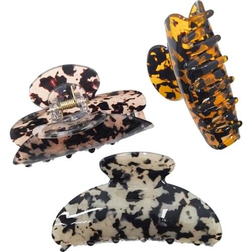 Acetate Leopard Tortoiseshell Crab Claw Large Hair Clip Barrette Women Girls Hairpin Hairgirp Ponytail Holder Clamp Accessories