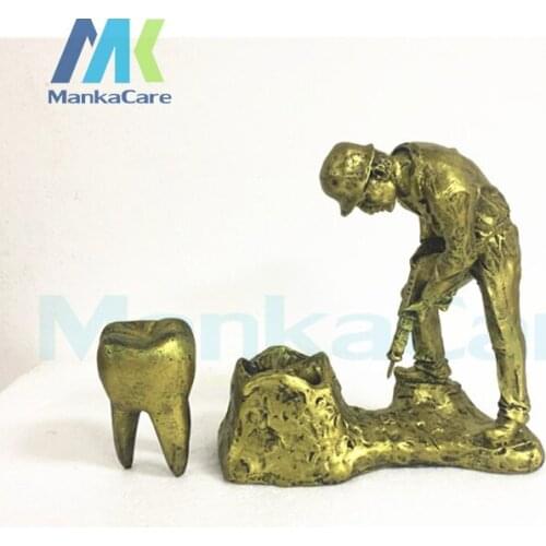 Golden Color Teeth Handicraft resin handicraft Dentist Gift Resin Crafts Dental clinic decoration furnishing articles