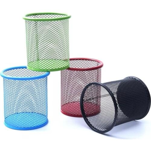 1 PC High Quality 5 Colors Office Organizer Round Cosmetic Pencil Pen Holders Stationery Container Office Supplies