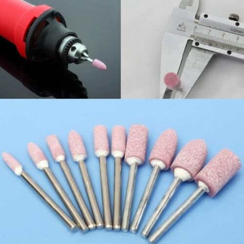 10Pcs/Set Abrasive Mounted Stone Cylindrical For Dremel 3000 4000 Rotary Tools Grinding Stone Wheel Head 1/8 Shank
