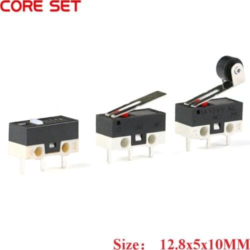 10 Pcs Micro Limit Switch Mouse Button Tact Switch Without Handle/ With Handle/ With Handle Roller Micro switch 1A 125V AC 3Pins