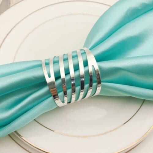12pcs Back Pattern Wedding Napkin Rings Table Decoration Hollow Out Family Gatherings Everyday Use Napkin Buckle Holder #11