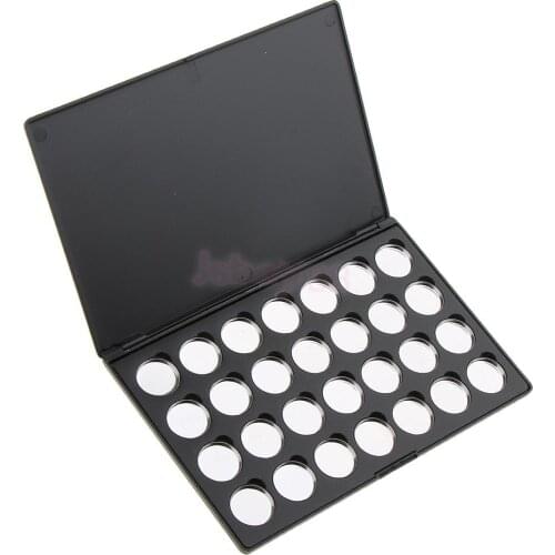 2x Cosmetic Empty Magnetic Palette make up Box Eyeshadow Concealer Pressed Powder Blusher Lipstick Makeup Case Organizer Black