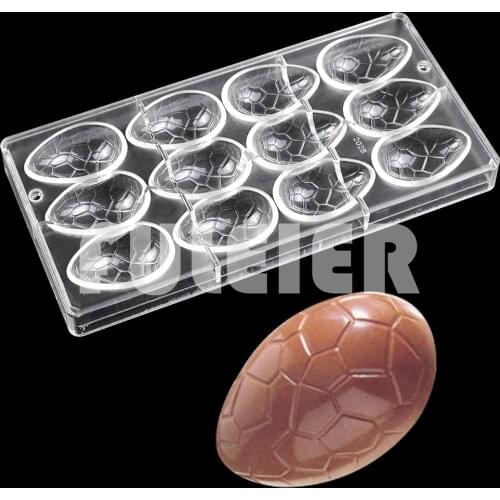3D Easter Egg Shape Polycarbonate Chocolate Mold Baking Pastry Bonbon Candy Mould Confectionery Tool Bakeware