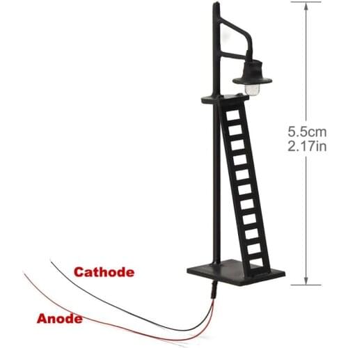 5pcs/10pcs Model Train 1:200 Single Head Platform Lights N Z Scale Lamp with Ladder LEDs Mini 5.5cm RH426