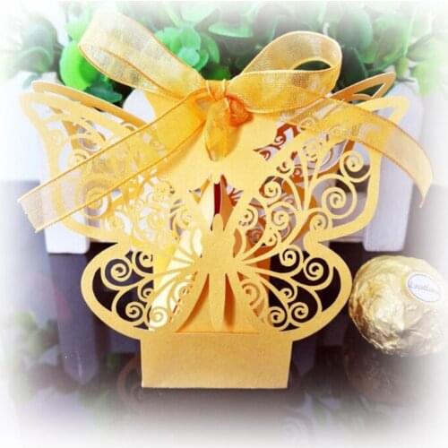 50pcs cute Candy Box Wedding Gift Butterfly Decorations for Wedding Candy Bag Gifts for Guests Favors Bags Event Party Supplies