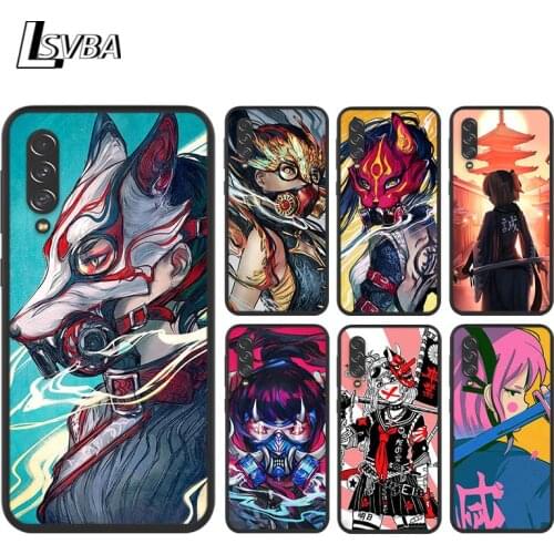 Anime girl samurai For Samsung Galaxy A90 A80 A70 S A60 A50S A30 S A40 S A2 A20E A20 S A10S A10 E Black Soft Phone Case