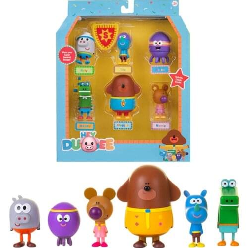 6pcs/lot Anime Cartoon Duggeeing Action Figure Toys Rhinoceros Wombat Happy Norrie Betty Roly Alligator Hippo PVC Model Doll Toy