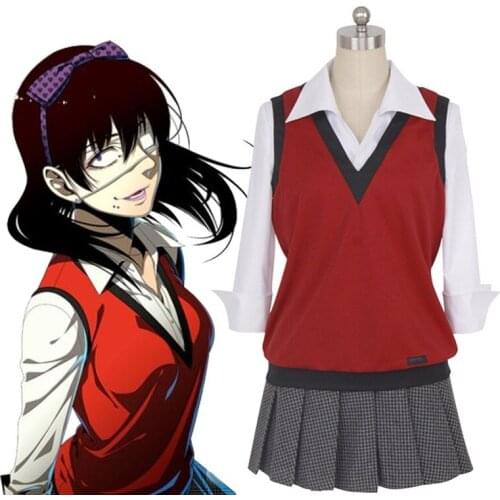 Anime Kakegurui Compulsive Gambler Midari Ikishima Cosplay Costume Japanese School Uniform Vest Dress Women Halloween JK Uniform