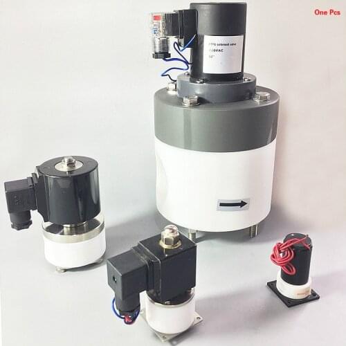 PTFE Anti-corrosive Solenoid Valve 1/8"-1" BSP NPT Solenoid Pulse Valve Electric Magnetic Valve Switch Normally Closed NC 2 Way