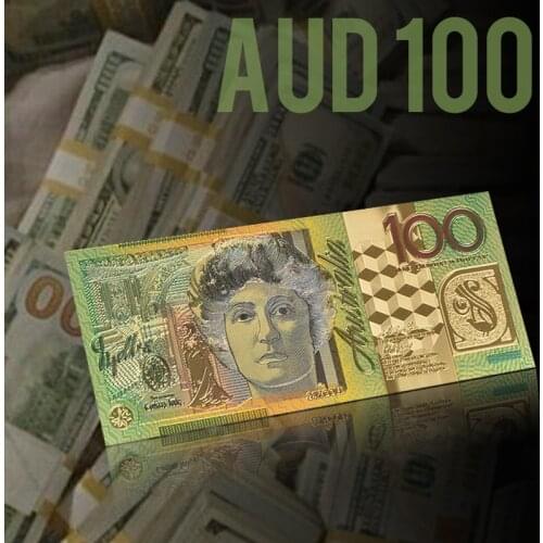 Australia Gold Banknote Plated Colorful New AUD100 Dollar For Sale Gold Foil Banknote Currency Collection