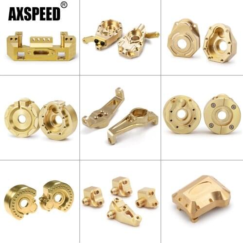 AXSPEED Brass Heavy Duty Counter Weight Portal Drive Axle Housing Cover Bumper Mount for Traxxas TRX4 1/10 RC Crawler Car Parts