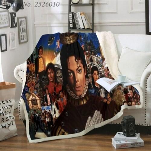 Throw blanket Michael Jackson 3D Velvet Plush Blanket Bedspread For Kids Girls Sherpa Blanket Couch Quilt Cover Travel 02