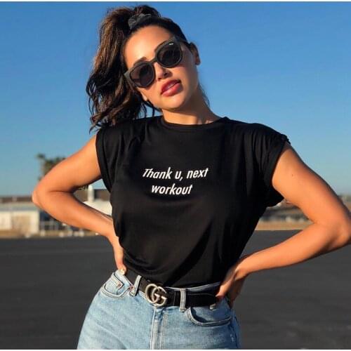 Thank u next workout Print Women Tshirts Cotton Casual Funny t Shirt For Lady Top Tee Hipster Drop Ship NA-645
