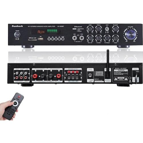 220V 2000W Bluetooth Amplifier HIFI AV Power Audio Subwoofers HiFi Stereo Bluetooth Surround Sound Digital Powerful Home Karaoke