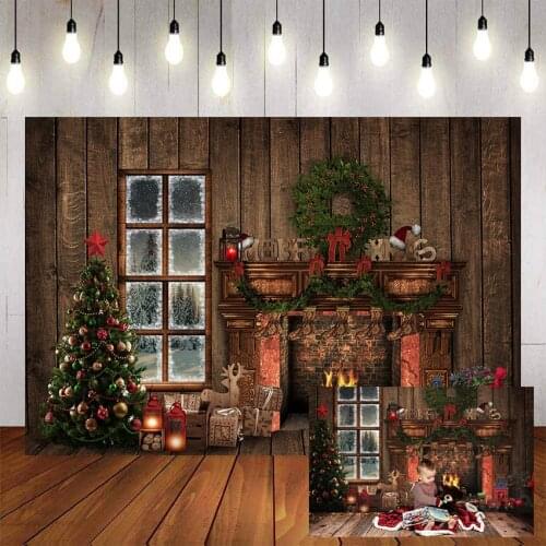 Mehofond Christmas Photography Background Christmas Tree Fireplace Gift Toy Newborn Birthday Backdrop Photophone Photo Studio