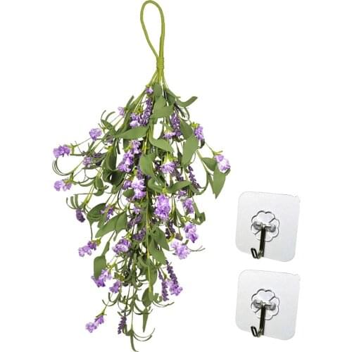 Artificial Floral Swag Wreath Simulation Flower Household Pendant 60cm Silk Cloth Natural Clarity Plastic Home Door Decoration