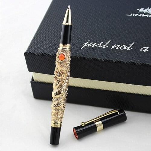 Jinhao High Quality New Desige Golden Flying Dragon Noblest Roller Ball Pen luxury writing gift pens