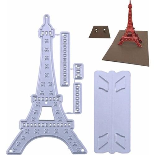 JX-LCLYL 1 Set 101*72mm Pop Up Tower Metal Cutting Dies Stencils