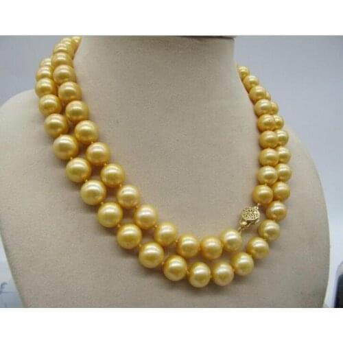 BEAUTIFUL AAA 11-12 mm natural south pearl necklace 35inch