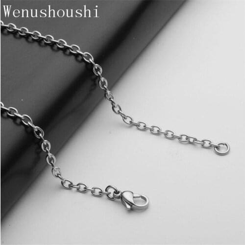 10pcs wholesale 40/45/50/55/60/65/70cm width 2.4mm stainless steel Round O chains with clasps for diy jewelry making necklaces
