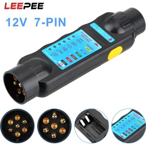 LEEPEE 7 Pin Car Towing Light Tester Trailer Tester Caravan Towing Tow Bar Light Wiring Tester 12V Plug Socket Diagnostic Tools