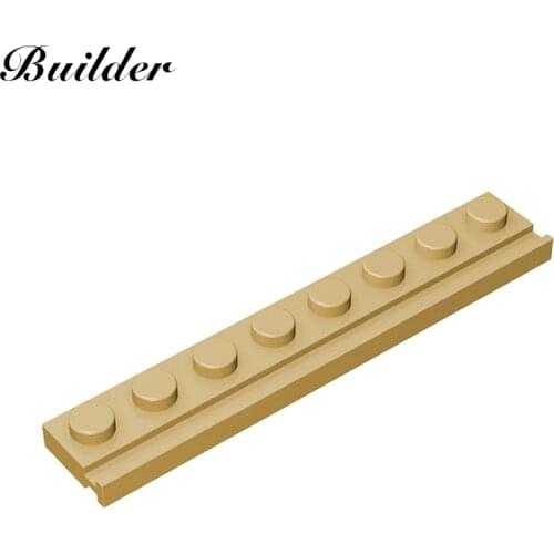 Little Builder 4510 10pcs Compatible with Major Brands Building Blocks MOC Accessories 1x8 Single Side Track Plate with Chute