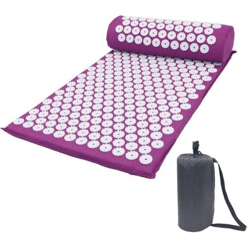 Acupressure Massage Mat Body Pain Relief Acupuncture Spike Yoga Pilates Workout Cushion with Pillow