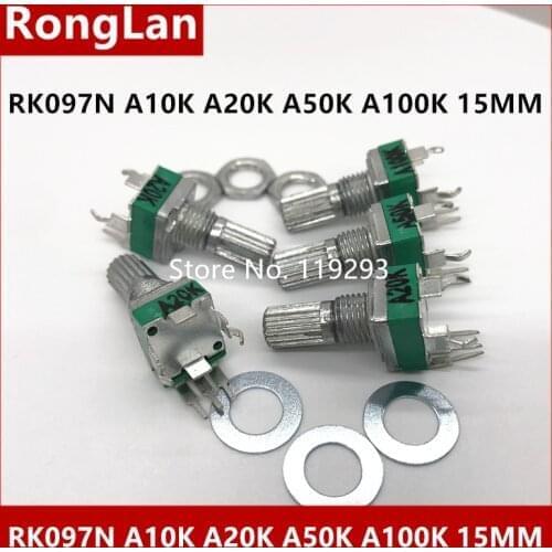 Spot quality precision adjustable potentiometer RK097N 097 Vertical clubfoot Single A10K A20K A50K A100K A500K A1M-10PCS/LOT