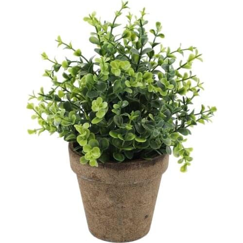 Mini Potted Artificial Flower Romantic Lavender Simulation Little Eucalyptus Desktop Decoration Bonsai