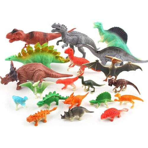 Simulation Dinosaur Sets Figure Collectible Toys Coloured Plastics Dinosaur Animal Soft Rubber Toys