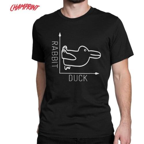 Men T-Shirt Wittgenstein Brain Teaser Rabbit Duck Philosopher Humorous Cotton Tees Short Sleeve T Shirts Adult Clothing