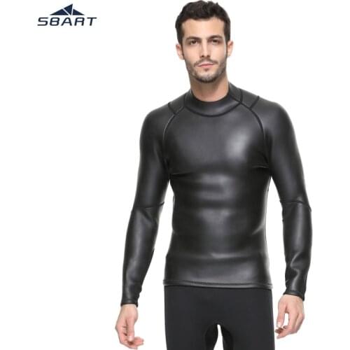 SBART 3mm men Triathlon Swim Shirt Super elastic waterproof Snorkeling Smooth skin neoprene CR soft Light leather fabric T-shirt