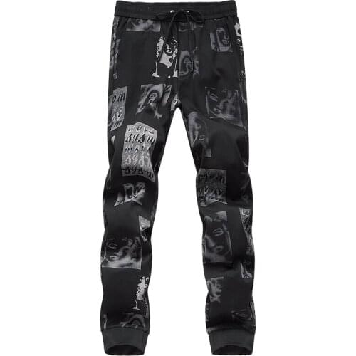 Men pants 2021 Printed Mens Trend Youth Stretch Sports Casual Pants Slim Closure Pants Health Quality Inspection