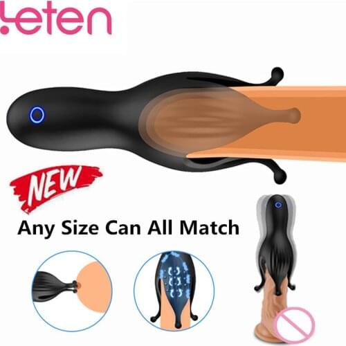 Male Masturbator Penis Vibrator Fantasty Climax Delay Trainer Stimulate Glans Vibrating Massager Stamina Trainer Sex Toy for Men