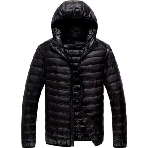 2021 Men Hooded UltraLight White Duck Down Jacket Warm Jacket Line Portable Package Men Pack Jacket