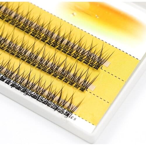 Grafting Fish Tail Shaped Eyelash Extension Premade Volume False 3D Faux Mink Eyelashes Individual Dovetail Lashes Cluster Lash