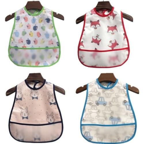 Waterproof Infant Eating Children Drawing Sleeveless Baby Bandana Bibs Cute Baby Bibs Soft Cotton Baby Bib Meal Burp Eva Cloths