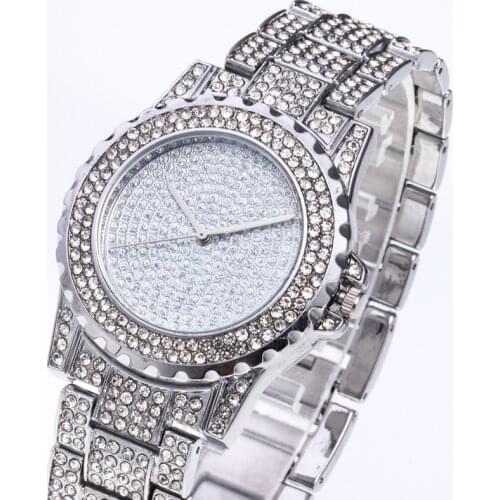 New Custom Ladies Alloy Watch Women Wrist Quartz Watches Studded With Full Diamonds Jewelry Wristwatch Relojes De Mujer Geneva