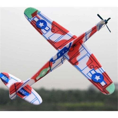 New 19cm Plastic Manual Launch Throwing Plane Glider Airplane Model Outdoor Kids Toy Random Color