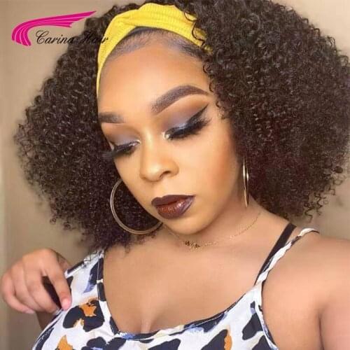 Headband Glueless Afro Kinky Curly Wig Headband 150Density 12-30'' Wigs For Black Women Human Hair Wigs Brazilian Wigs for Women