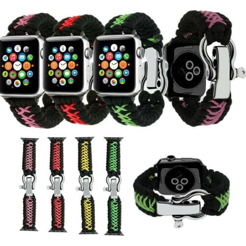 Rope Weave Strap for Apple Watch Series 5 4 3 2 1 Sports Band 44mm 40mm for Iwatch 42mm 38mm Handmade Bracelet Watch Accessories