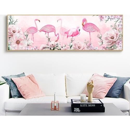 Needlework,DIY Cross stitch,full Embroidery kit flamingo bird rose print pattern Cross-Stitch handwork painting wedding gift