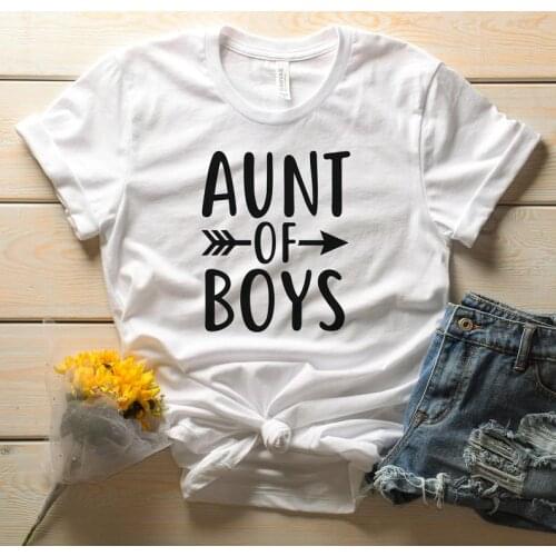 Skuggnas New Arrival Aunt of boys Shirt Aunt T-shirt Auntie Squad Funny Women t shirts Short Sleeve Fashion Aesthetic Clothing